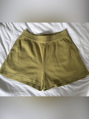 Olive Green Women’s Waffle Shorts
